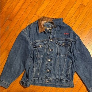 Bosch tools Blue  Denim Jacket with Brown Collar XL